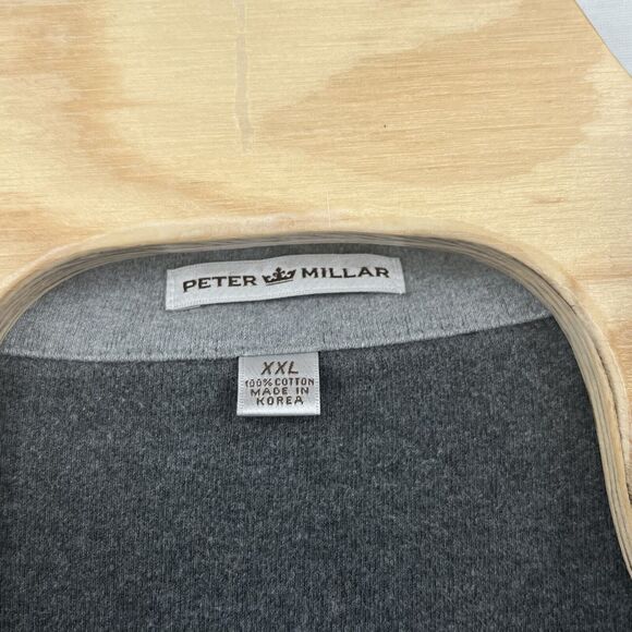 Peter Millar 1/4 Zip Pullover 2XL XXL Gray Zip Legend Golf Clubs Wisconsin - Picture 2 of 4